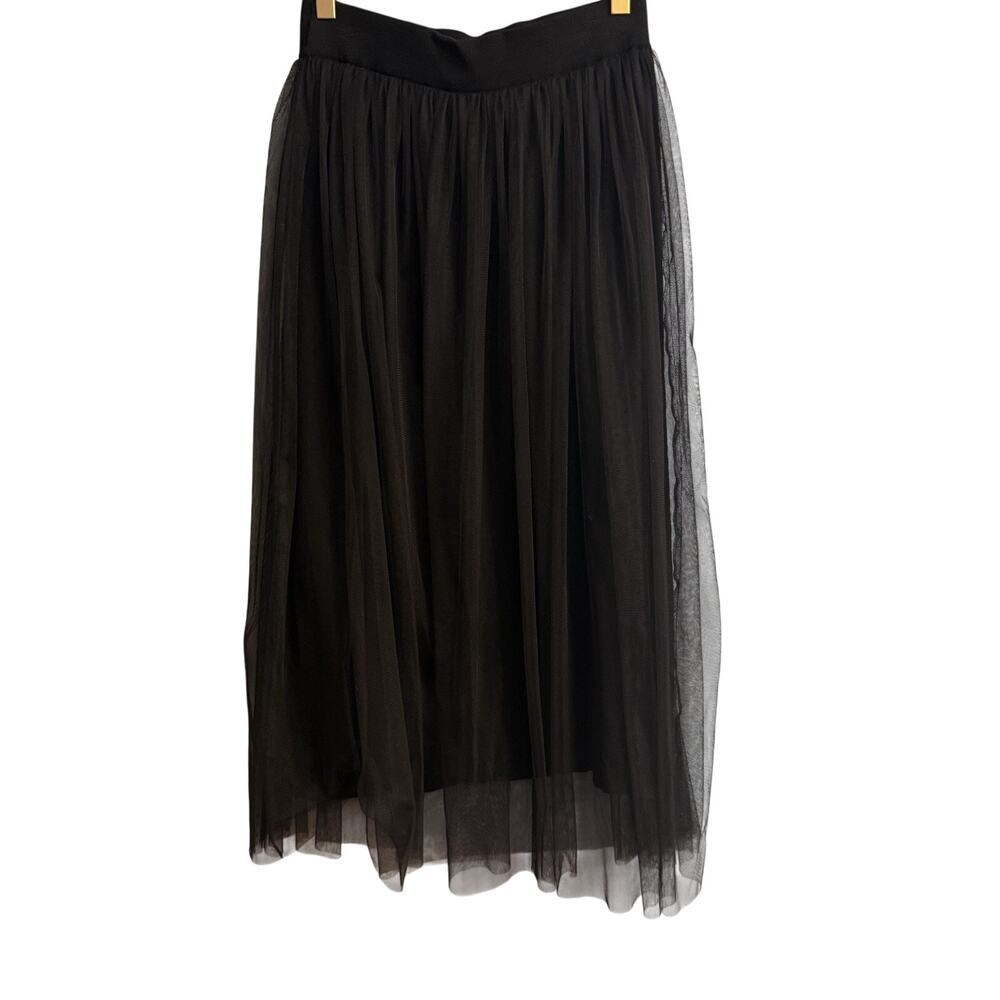 Autumn Cashmere Gathered Tulle Midi Skirt Black Womens Size Small - Picture 4 of 8